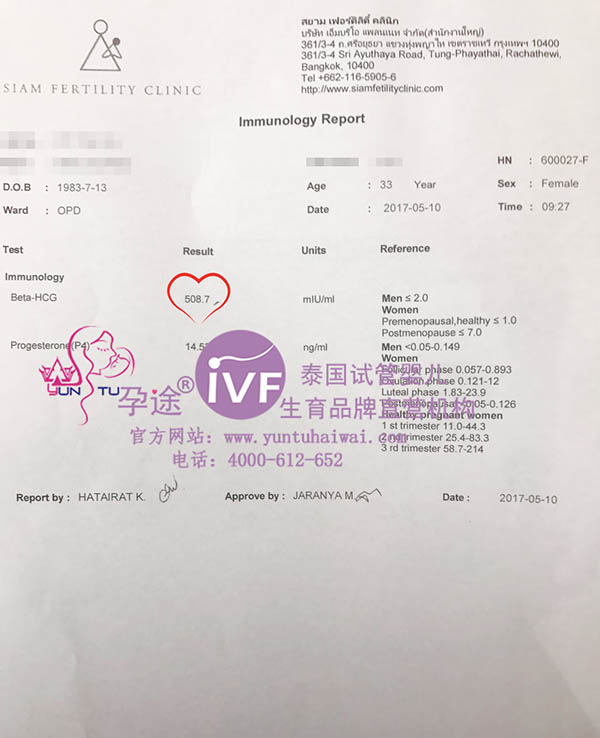 暹罗生殖中心泰国试管婴儿